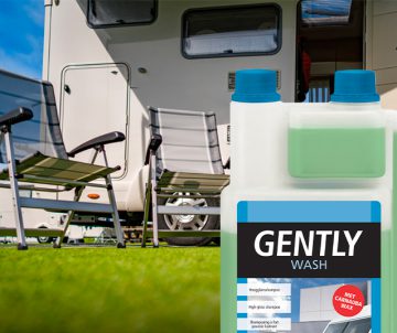 Snelle wasbeurt voor uw caravan met Gently Wash